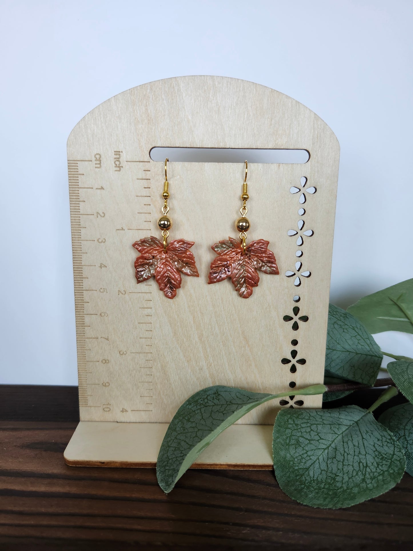Fall Colored Leaf Dangle Earring