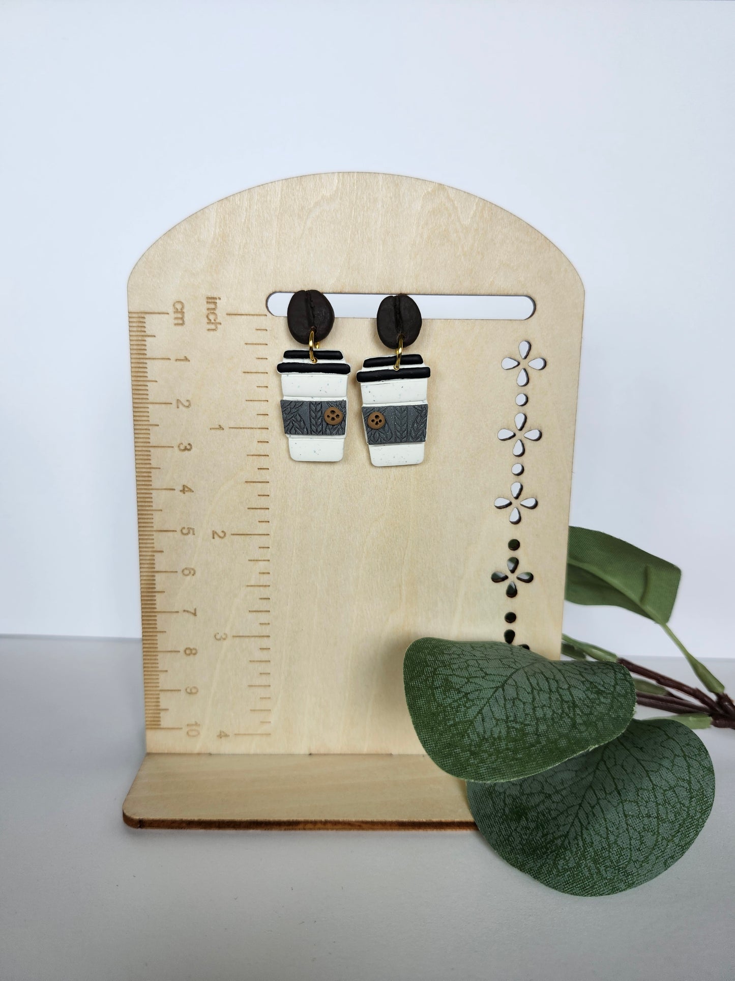 Coffee Cup with Sweater Sleeve Earring