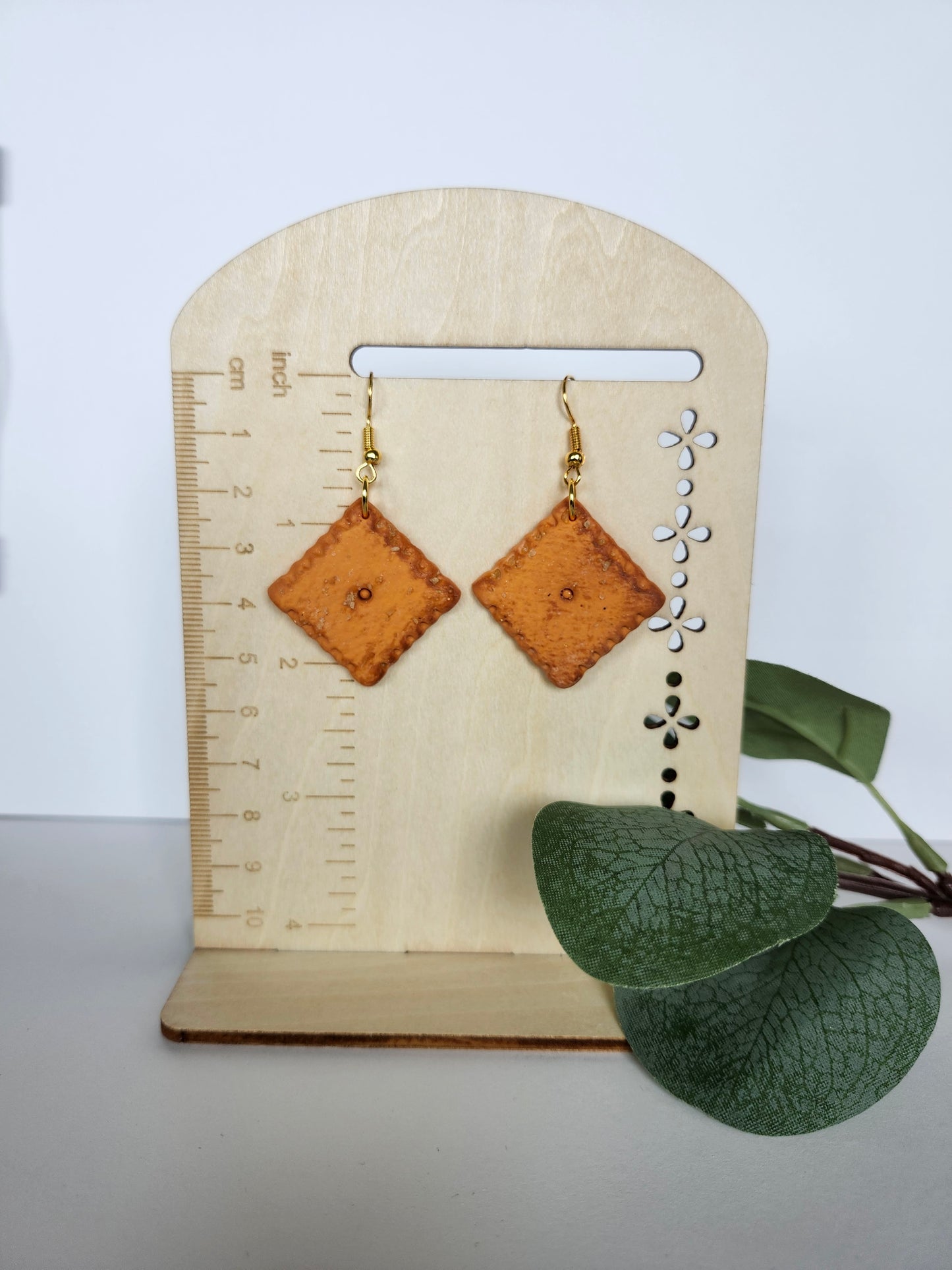 Cheese Cracker Dangle Earring