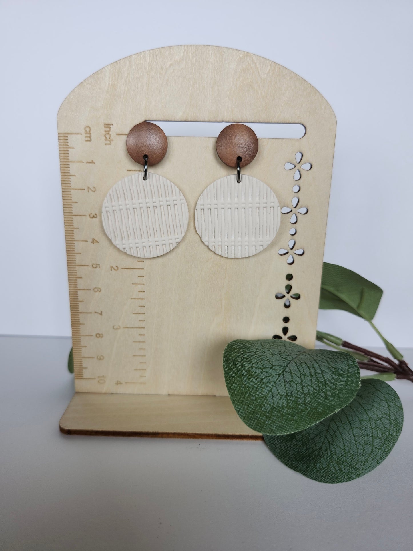 Large Circle Earring with Woven Texture