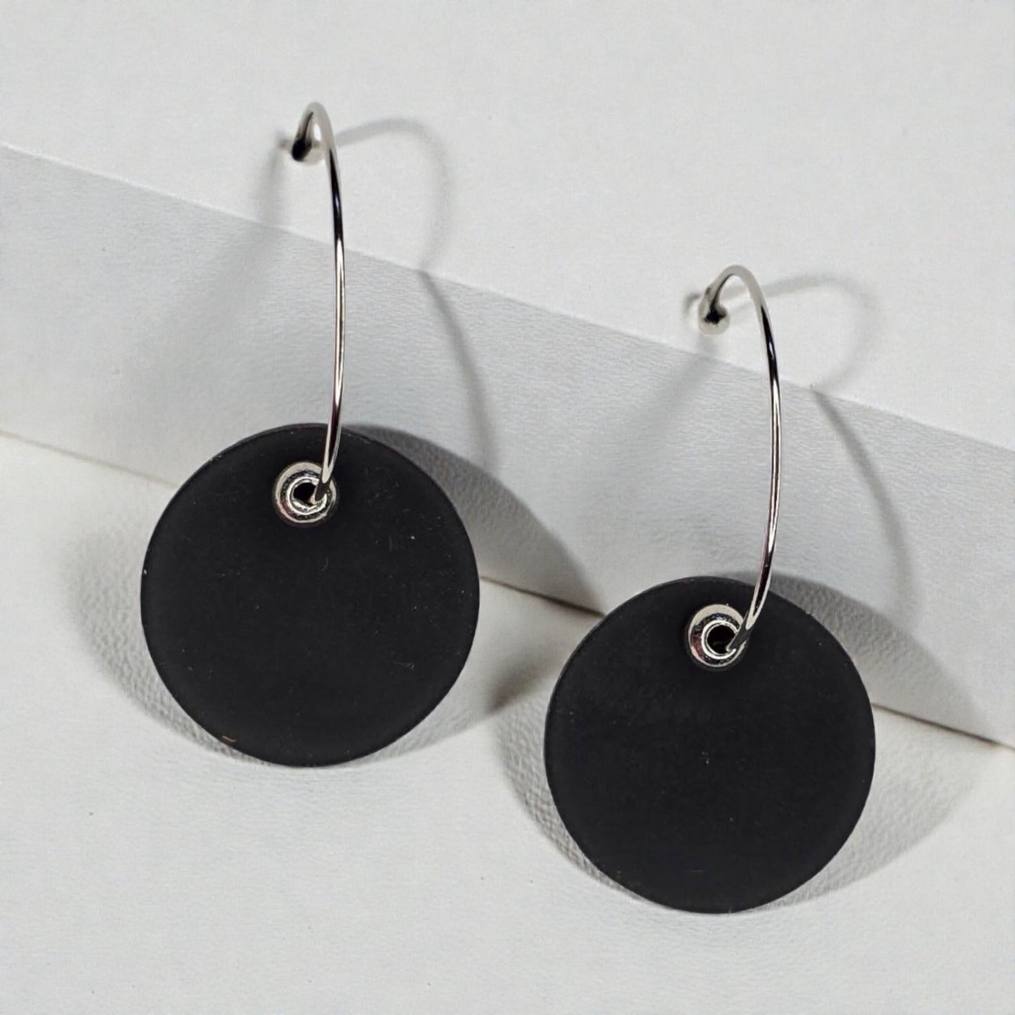 Elegant Black Hoop Earrings