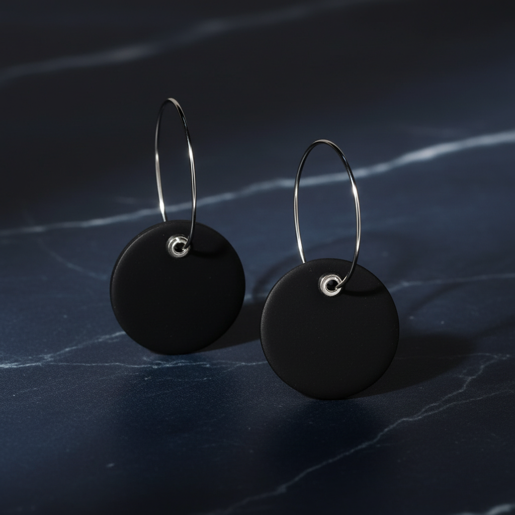 Elegant Black Hoop Earrings