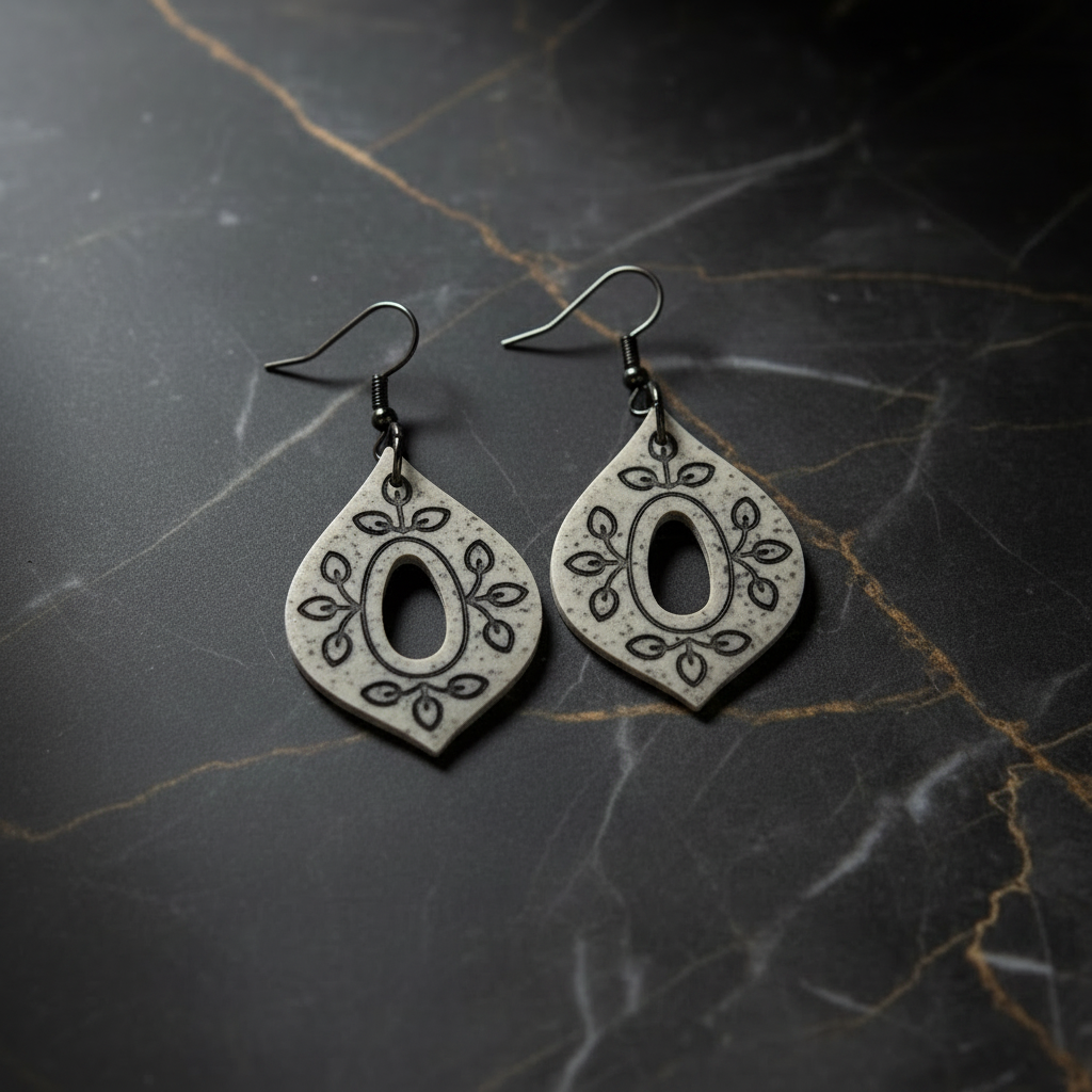Classic Grey Teardrop Earrings