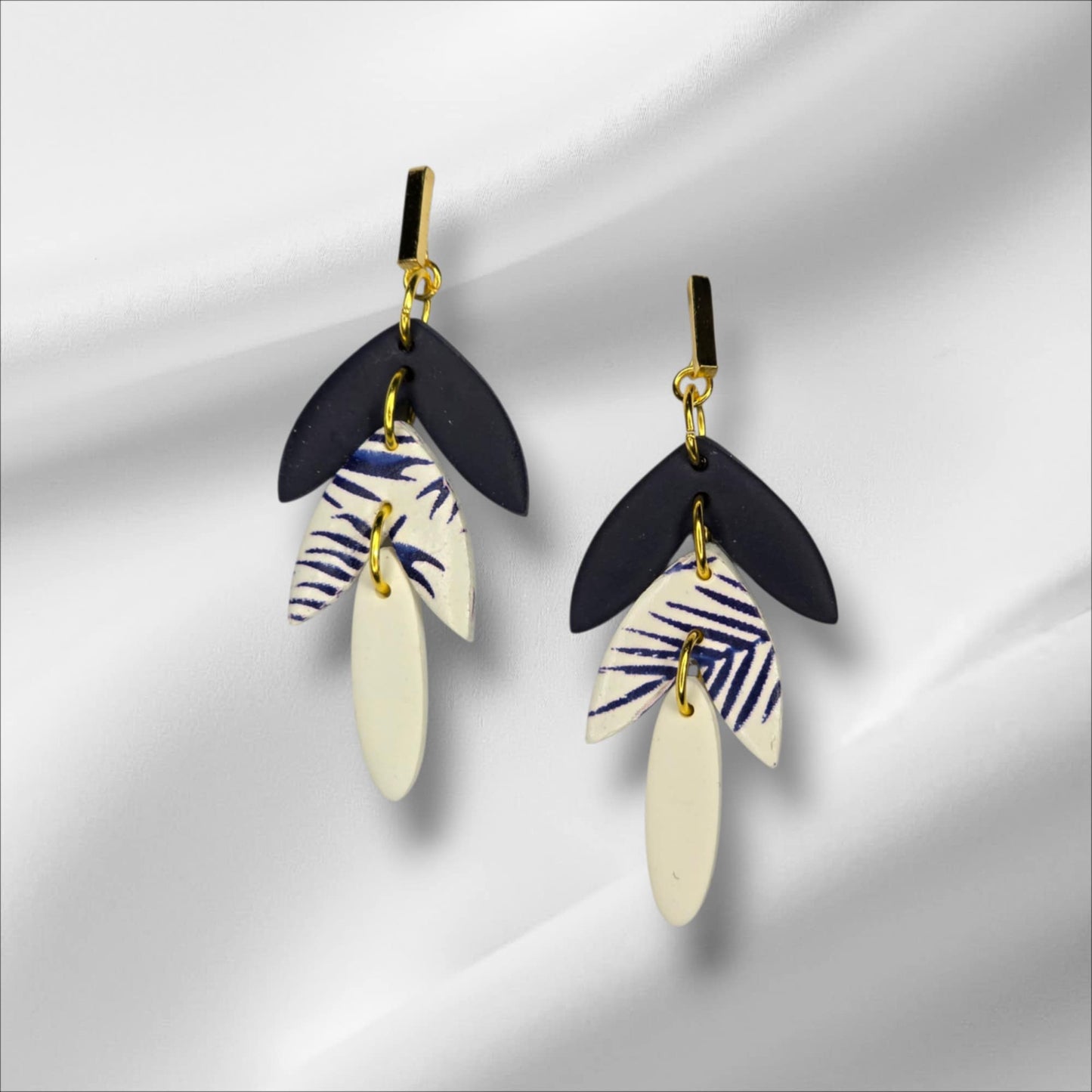 Navy Blue Dangle Earrings