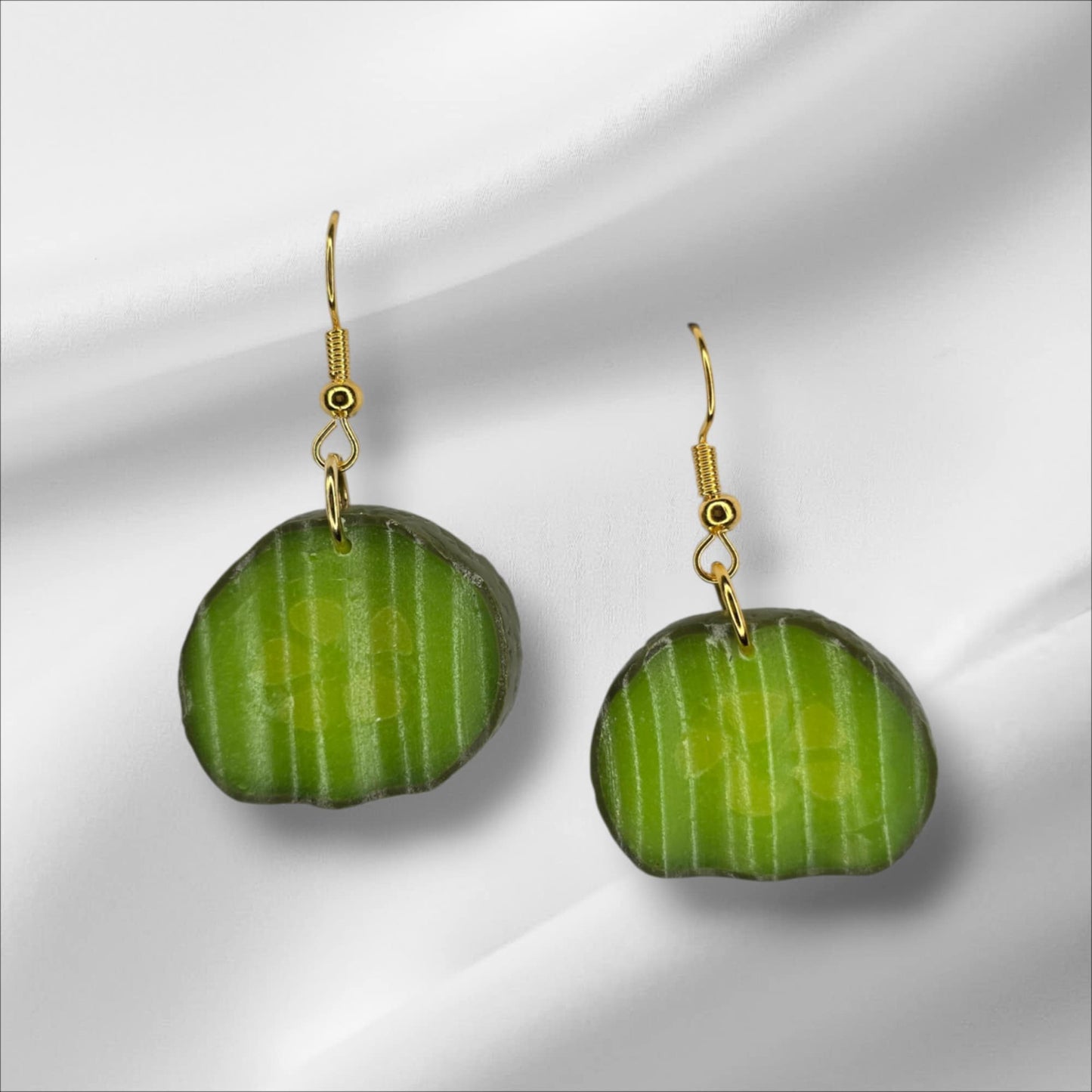Crinkle Cut Pickle Earring