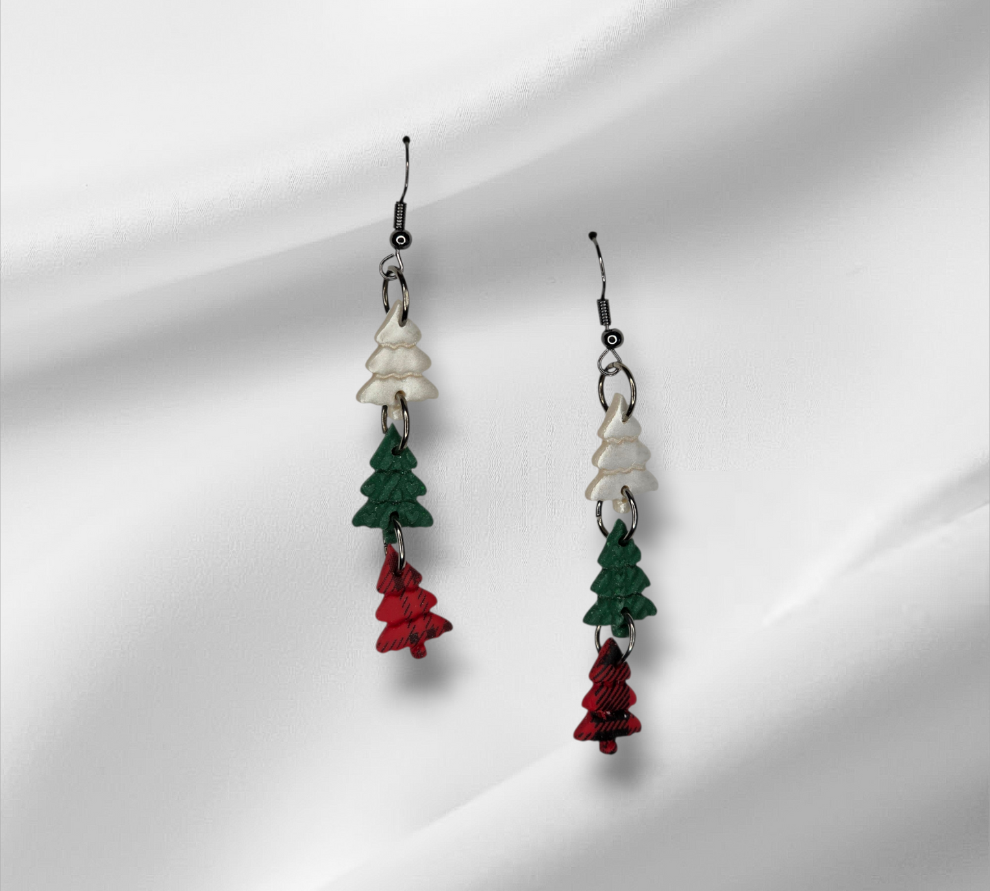 Three Tree Christmas Earrings