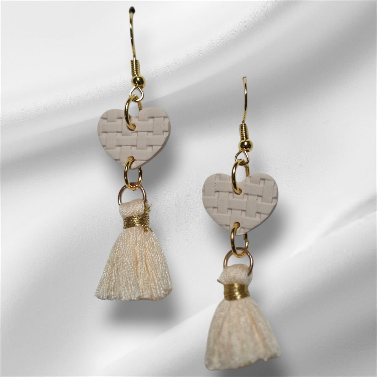 Lattice Heart with Tassel Earrings