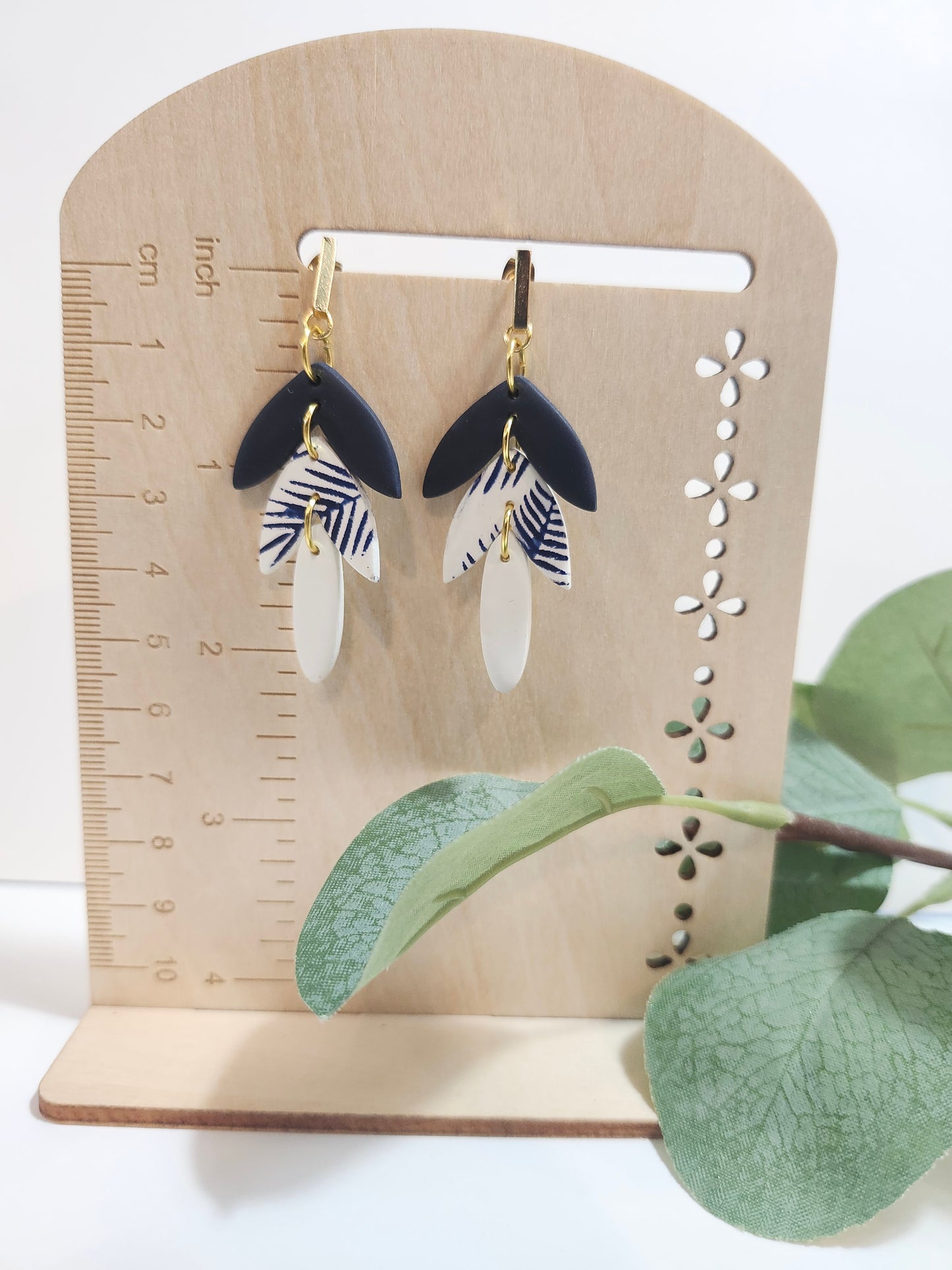 Navy Blue Dangle Earrings