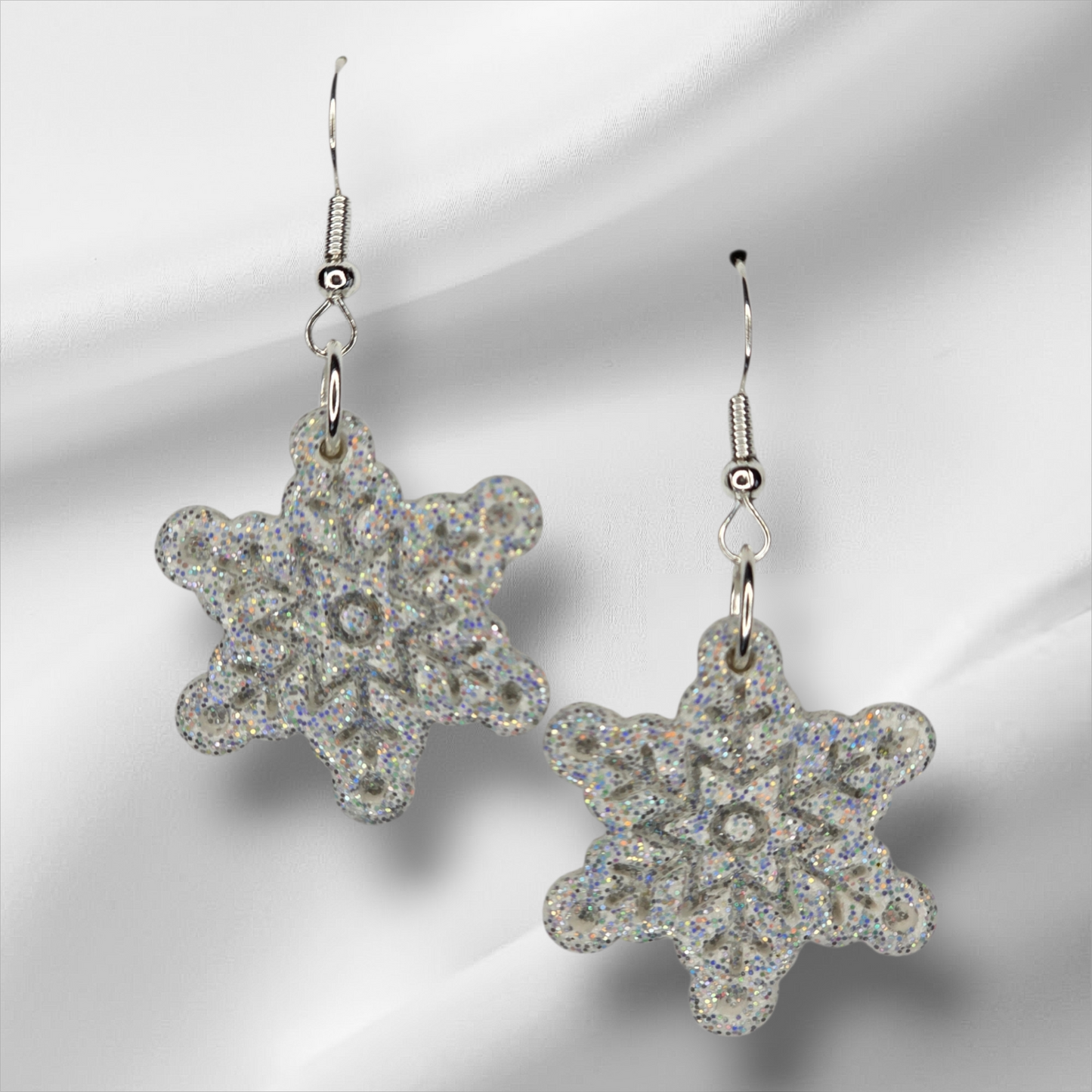 Glittering Snowflake Earrings