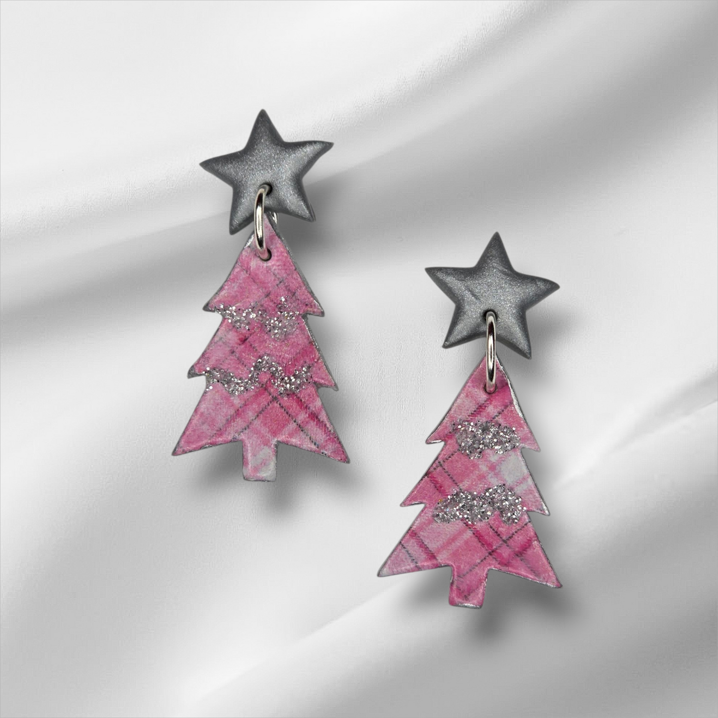 Pink Plaid Christmas Trees