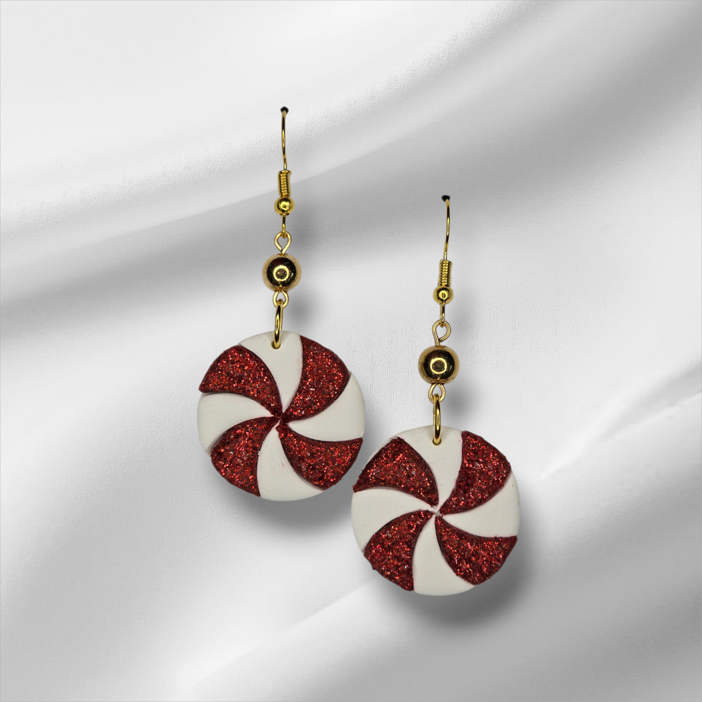 Peppermint Candy Christmas Earrings
