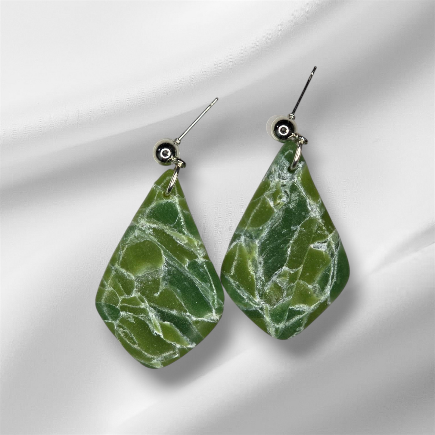 Green Teardrop Earrings