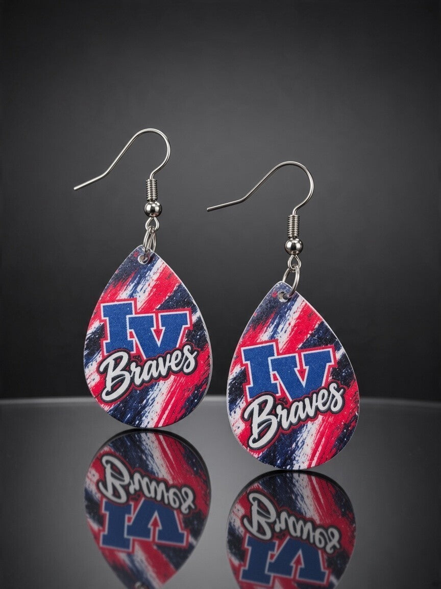 Indian Valley Braves Earrings in Teardrop