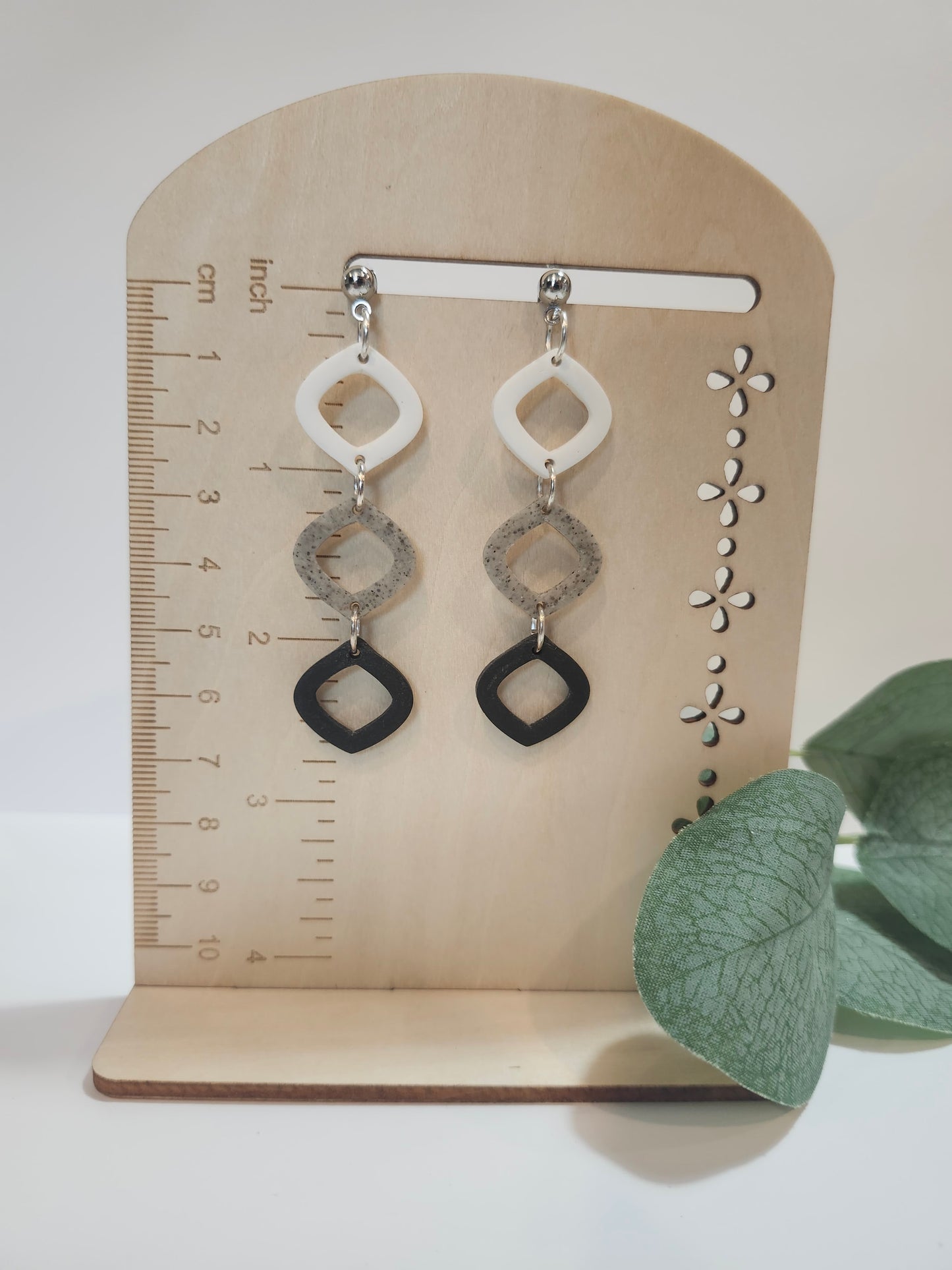 Neutral Colored Tiered Earrings