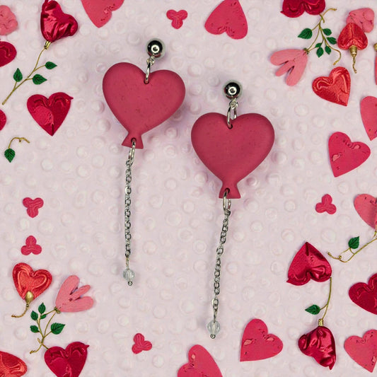Whimsical Balloon Heart Earrings