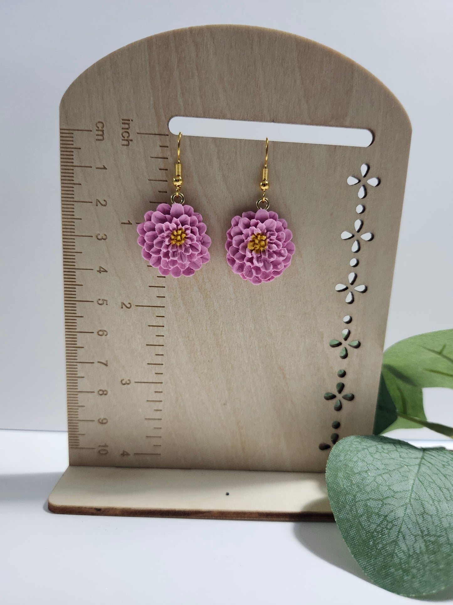 Pink Peony Flower Earring