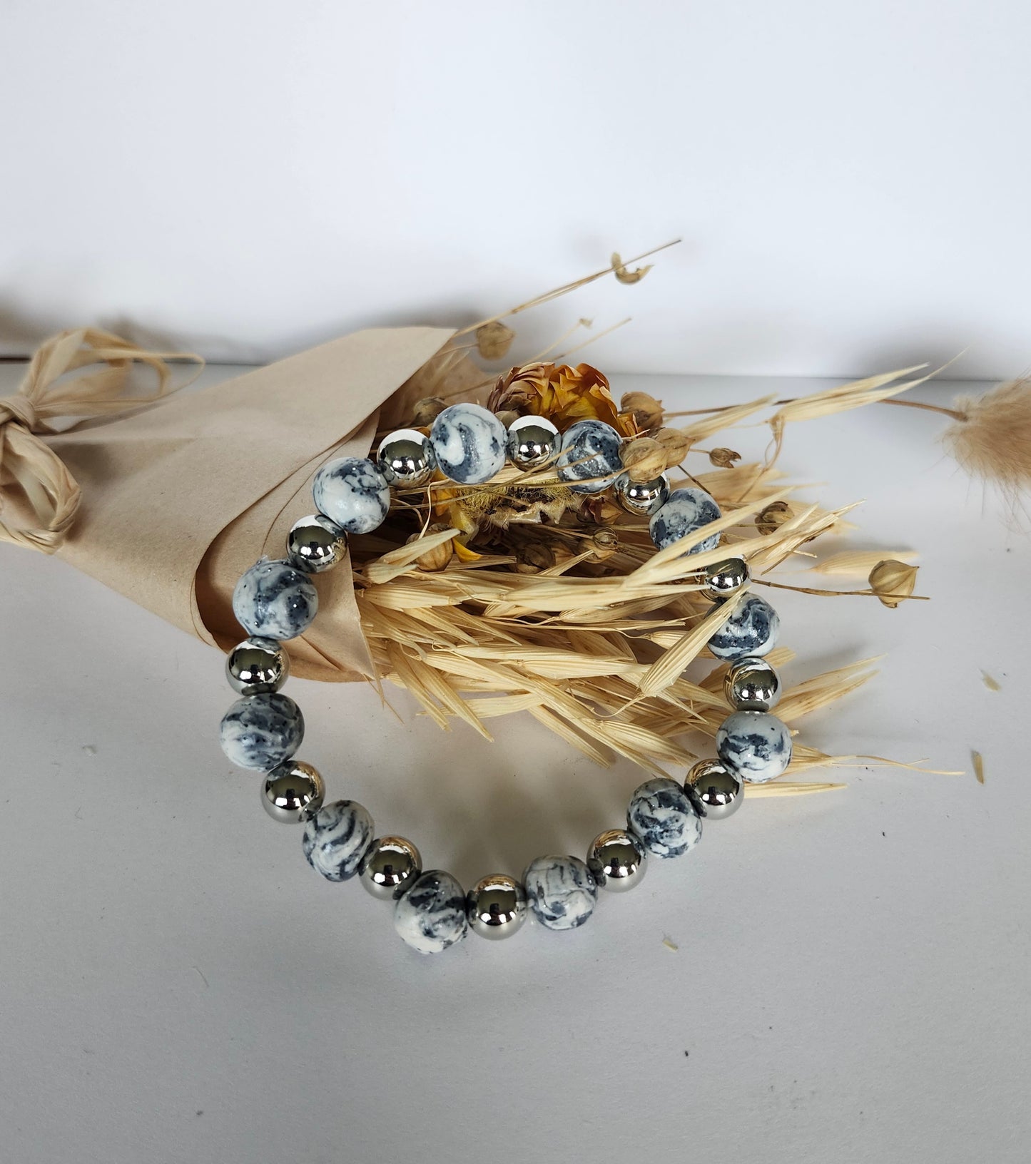 Gray Marbled Bracelet