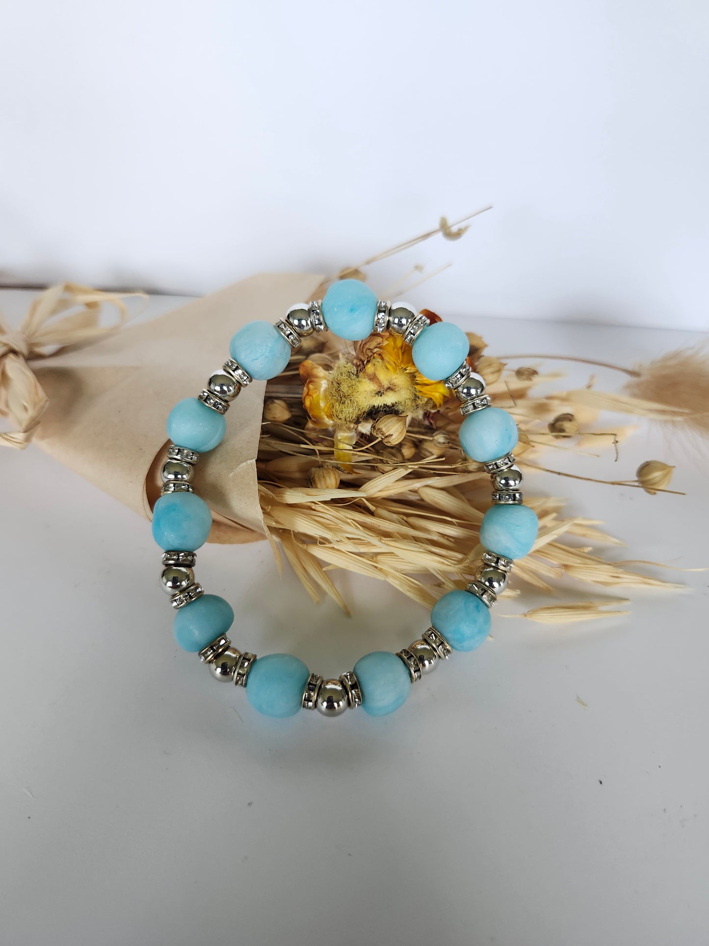 Light Blue with Rhinestones Bracelet
