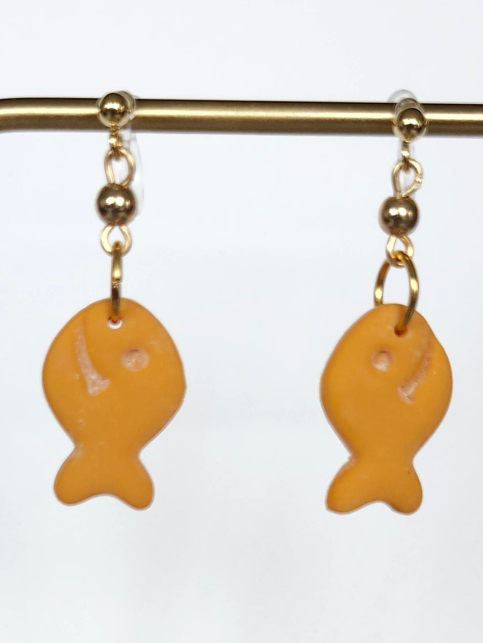 Goldfish Cracker Silicone Clip on Earring