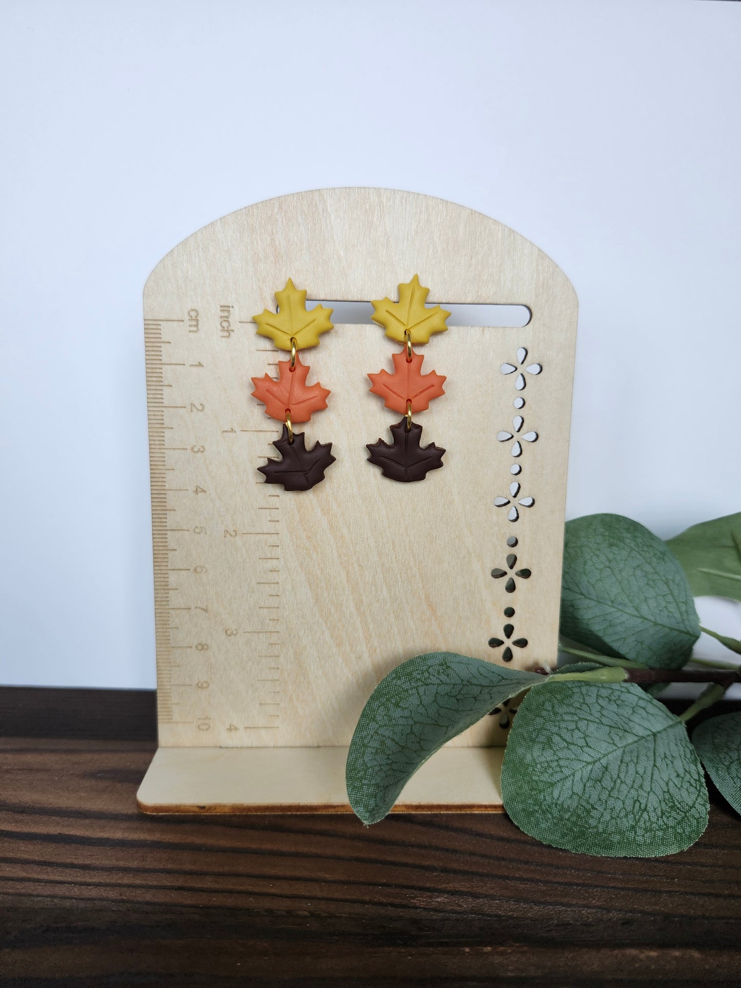 3 Tiered Maple Leaf Earrings