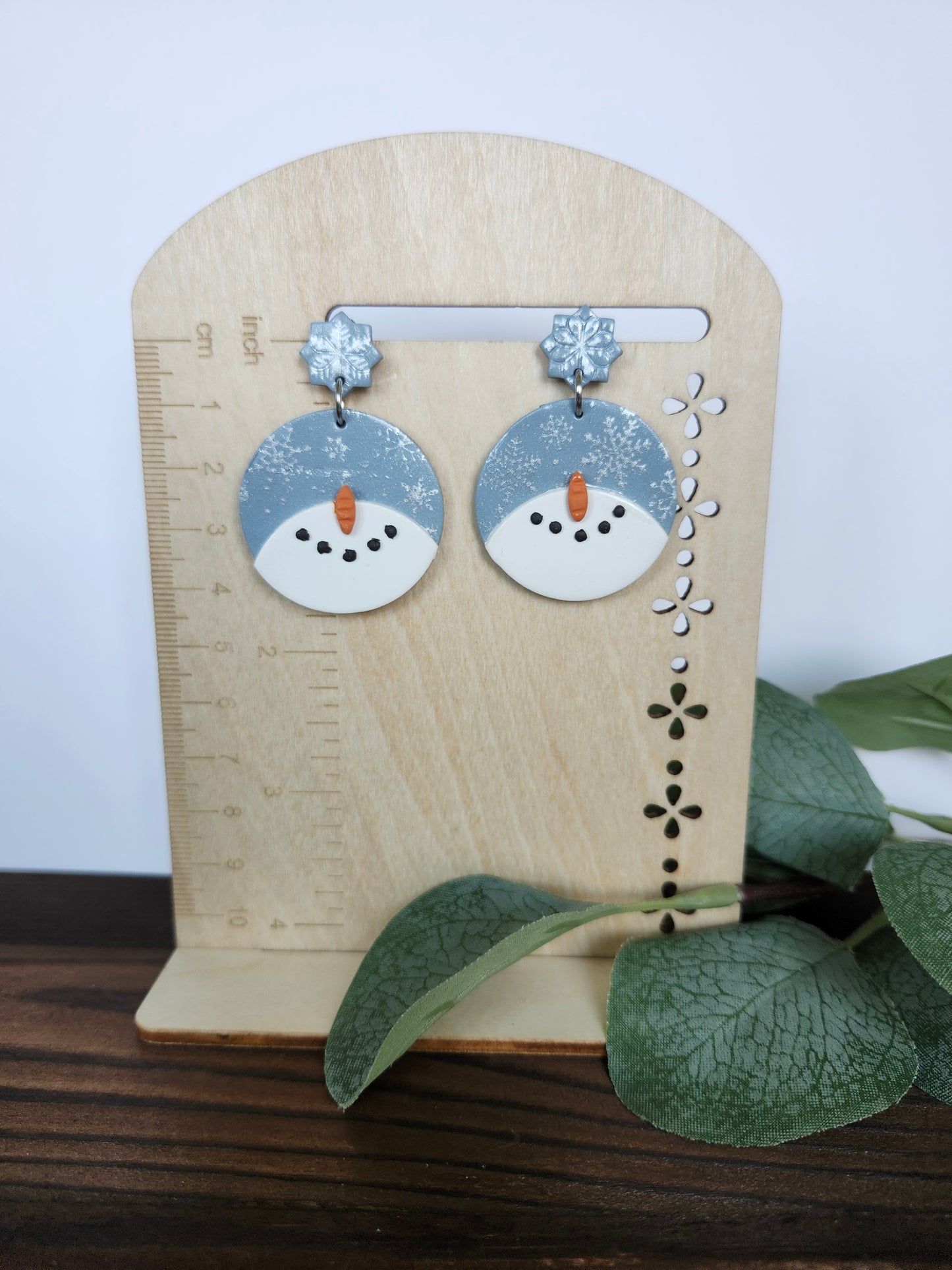 Snowman with Snowflakes Earring