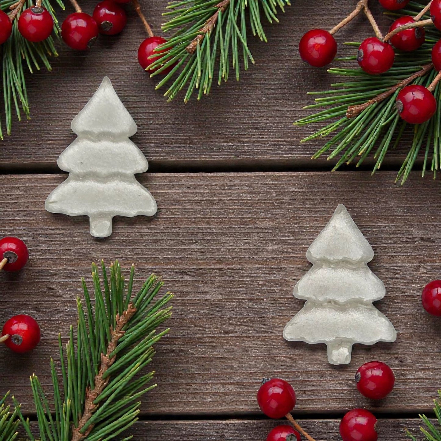 Tiny White Christmas Tree Studs