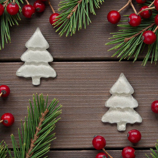 Tiny White Christmas Tree Studs