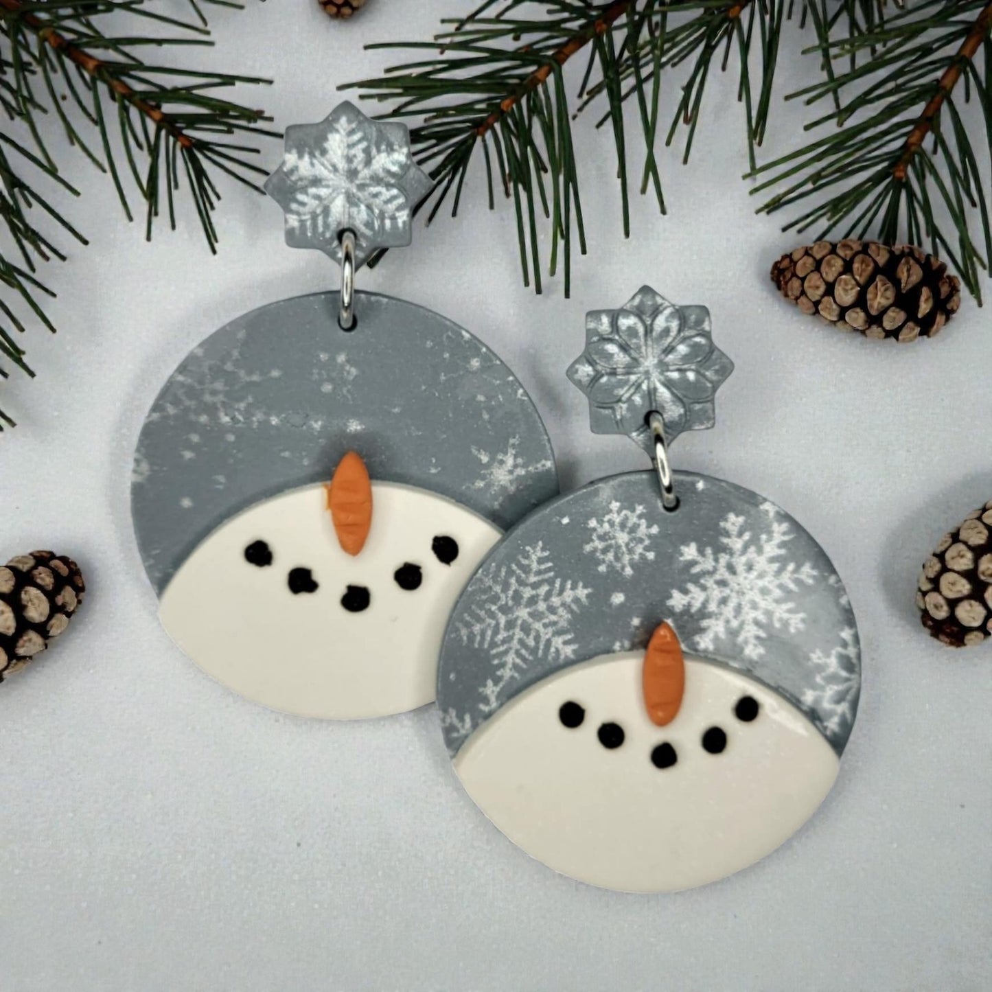Snowman with Snowflakes Earring