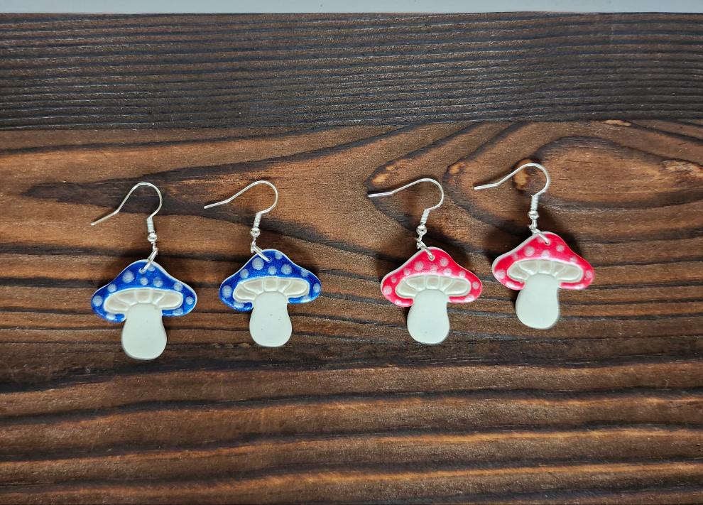 Colorful Mushroom Earrings