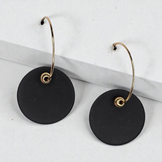 Elegant Black Hoop Earrings