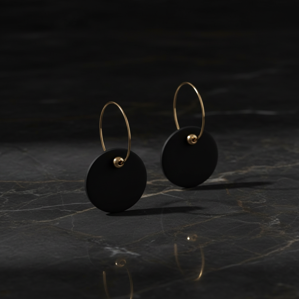 Elegant Black Hoop Earrings
