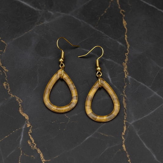 Gold Open Teardrop Earrings