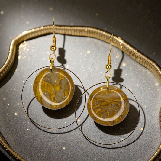 Beautiful Gold with Resin Earrings