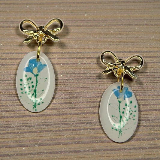 Delicate Hand Painting UV Resin Coated Earrings