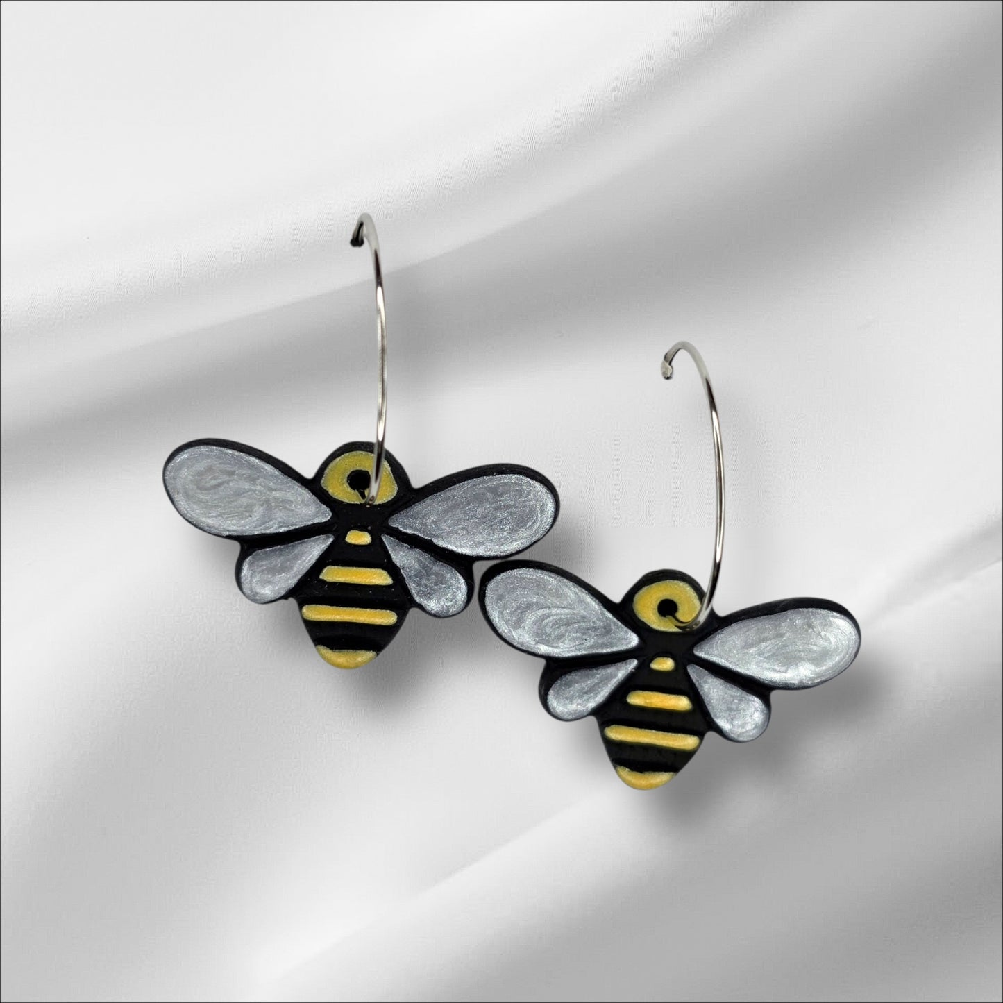 Buzzy Bee Hoop Earrings