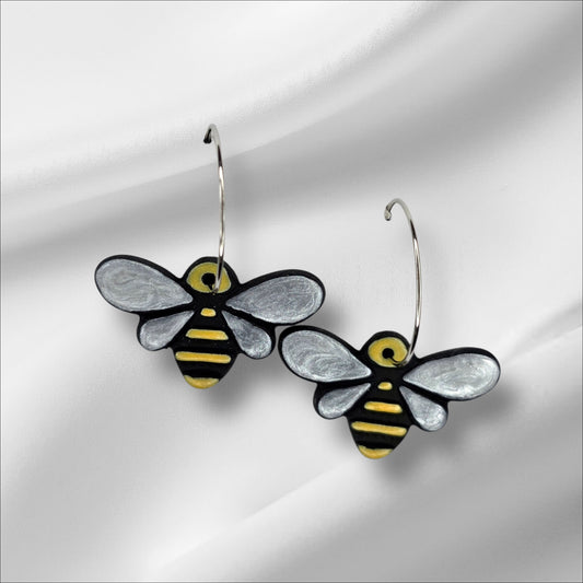 Buzzy Bee Hoop Earrings