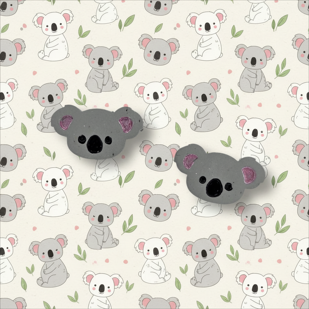 Koala or Pink Piggy Stud Earrings
