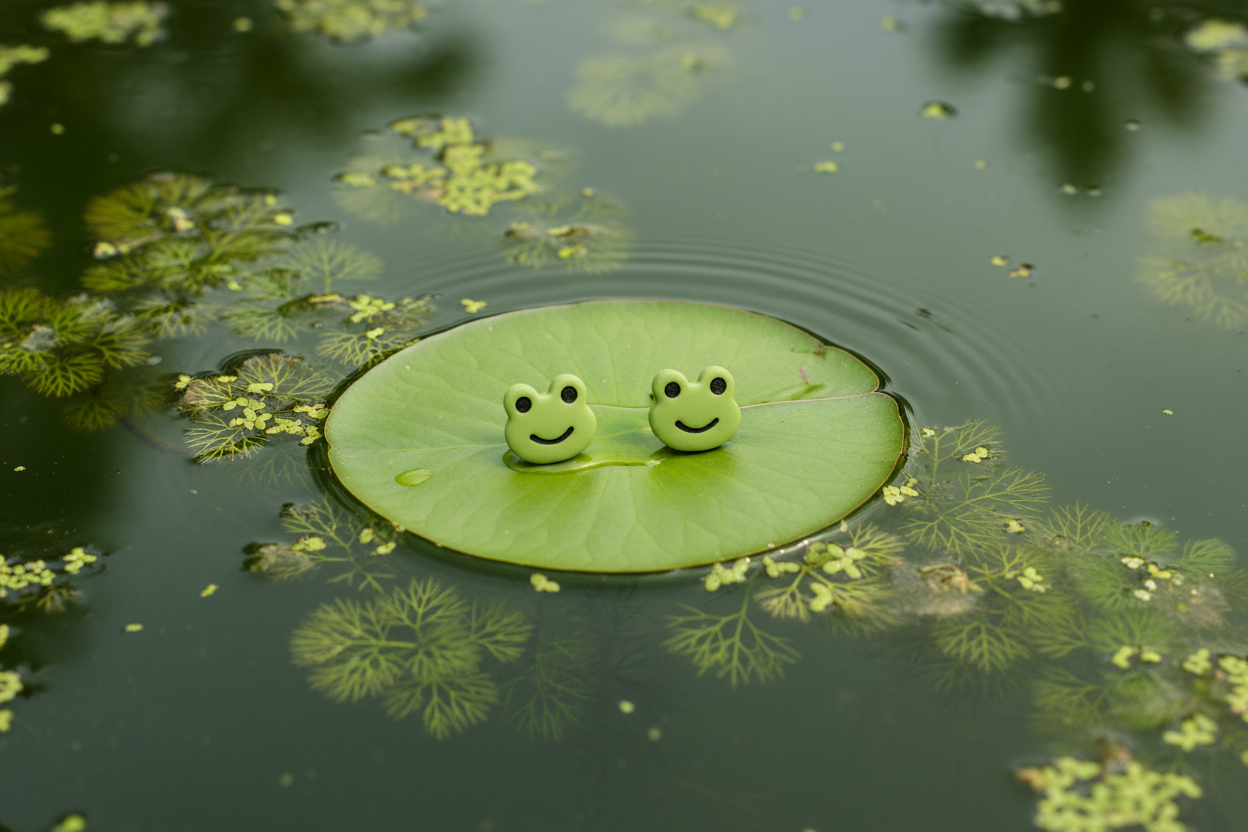 Tiny Frog Head Stud Earrings