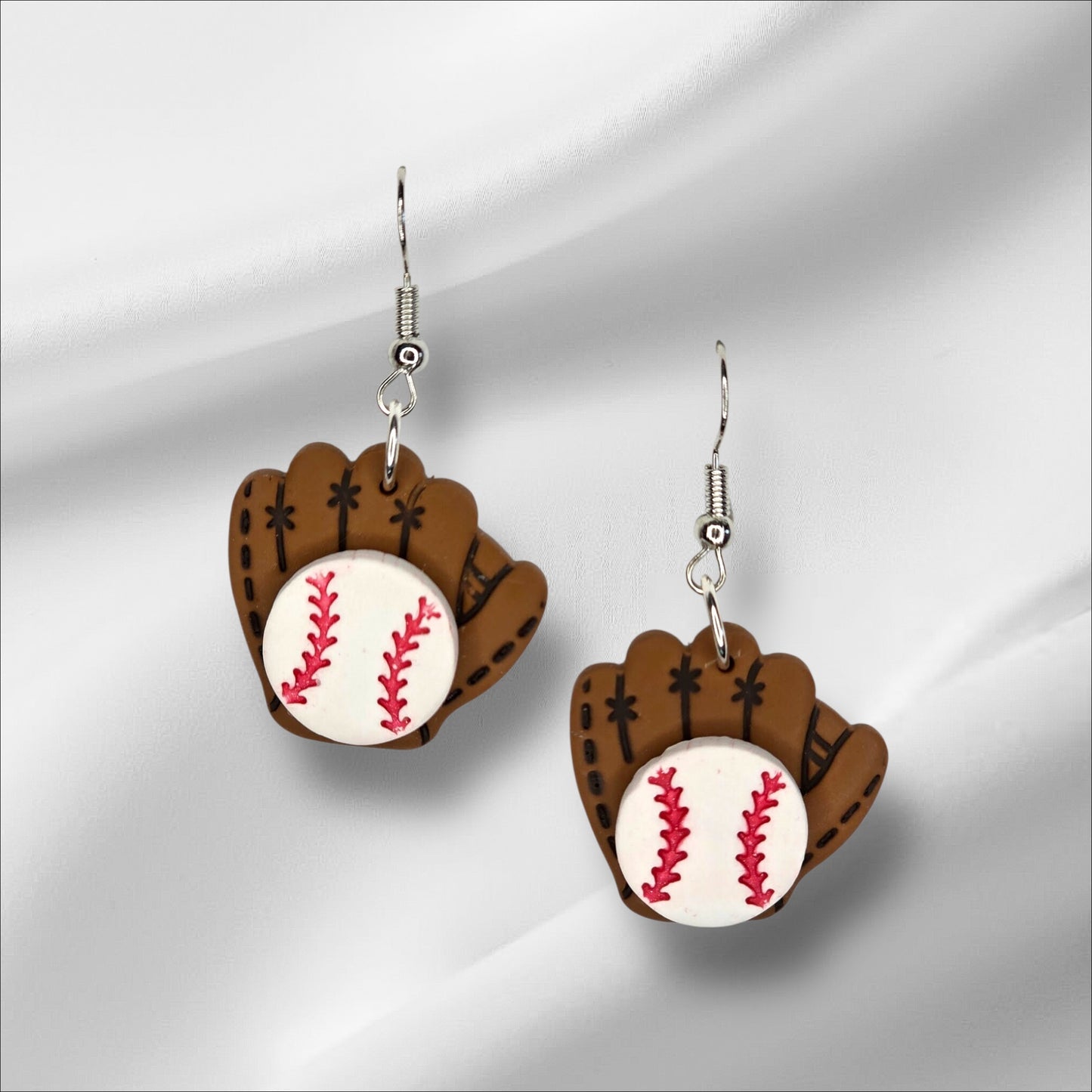 Baseball Glove with Ball Earrings