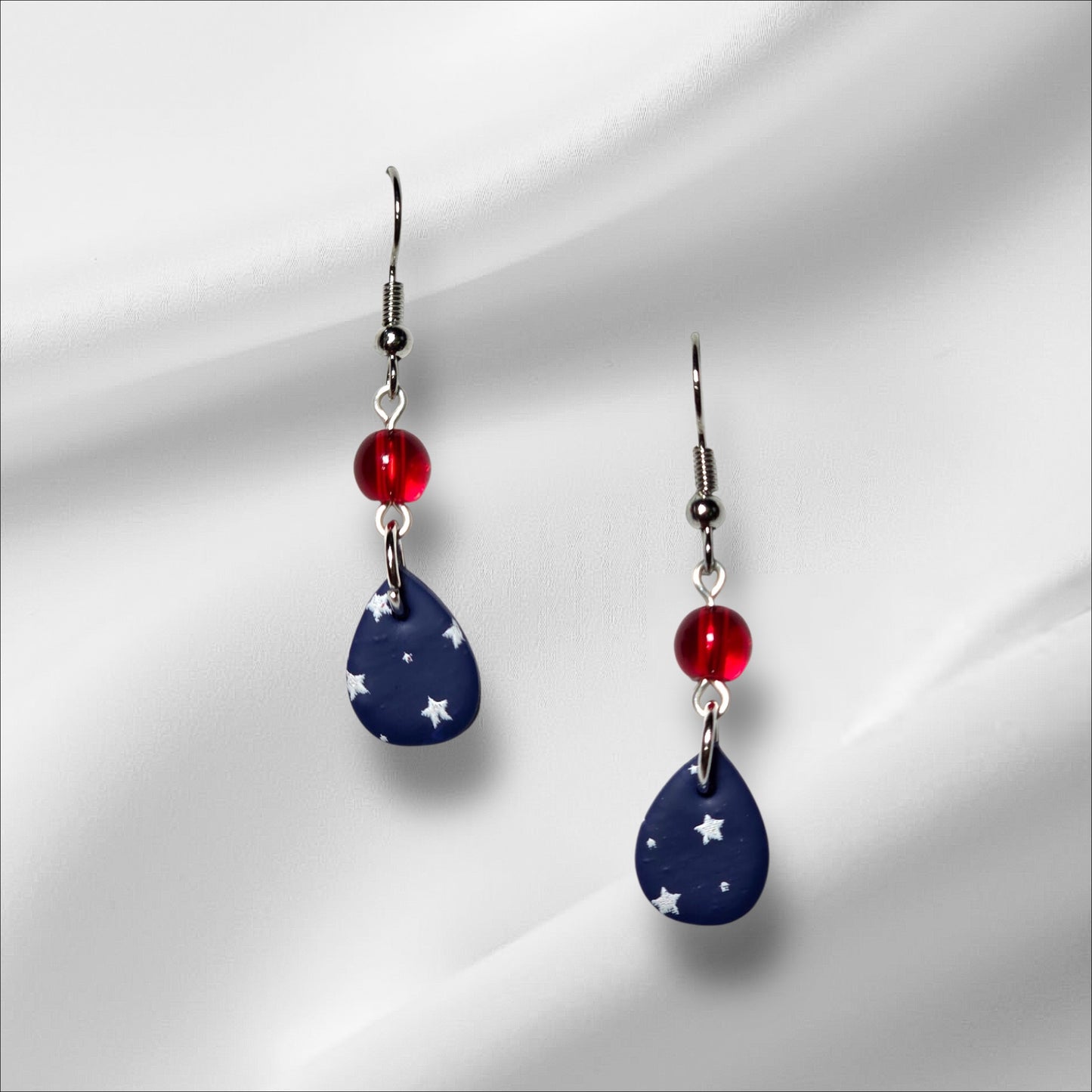 Tiny Patriotic tear drop earrings