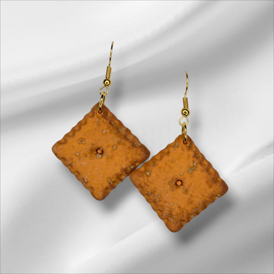 Cheese Cracker Dangle Earring