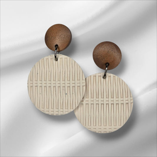 Large Circle Earring with Woven Texture