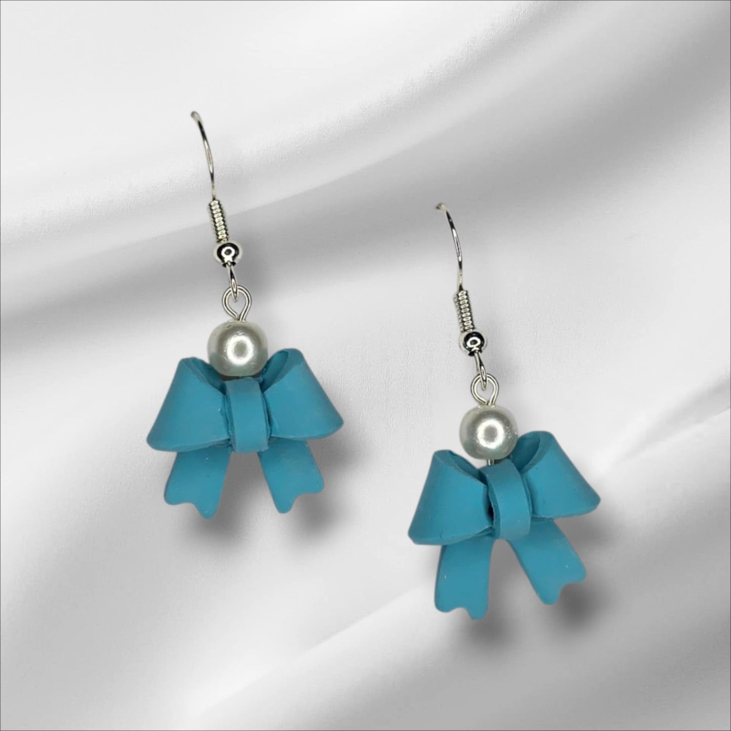 Small Bow with Pearl Accent Earring