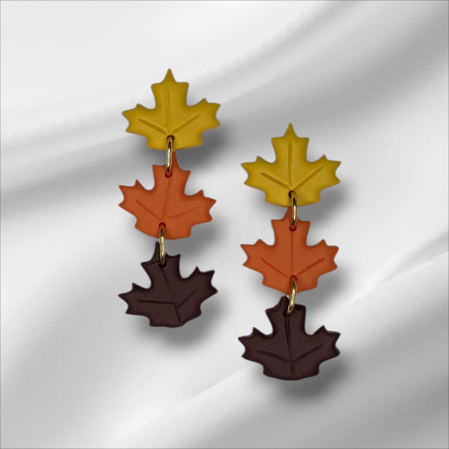 3 Tiered Maple Leaf Earrings
