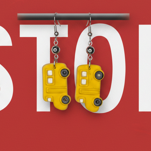 School Bus Dangle Earring