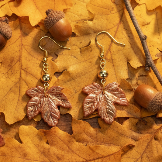 Fall Colored Leaf Dangle Earring