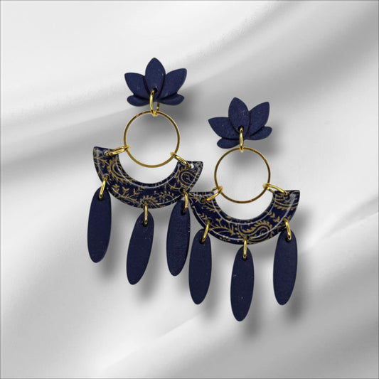 Fancy Navy Boho Earrings