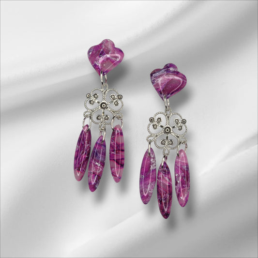 Elegant Purple chandelier Earring