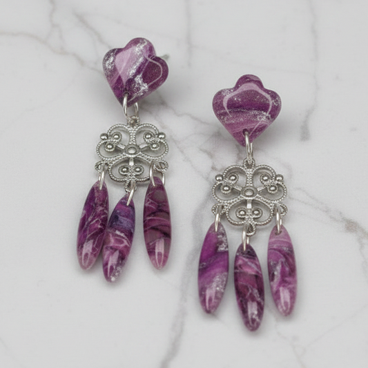 Elegant Purple chandelier Earring