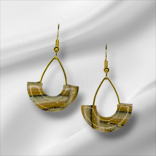 Natural Colored Half Teardrop with Gold